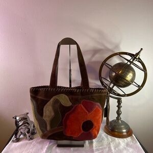 Coach Vintage Poppy For Peace Suede Tote Limited Edition
